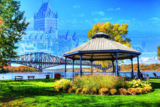 Quebec City Park and Bridge - Stock Photos, Pictures & Images