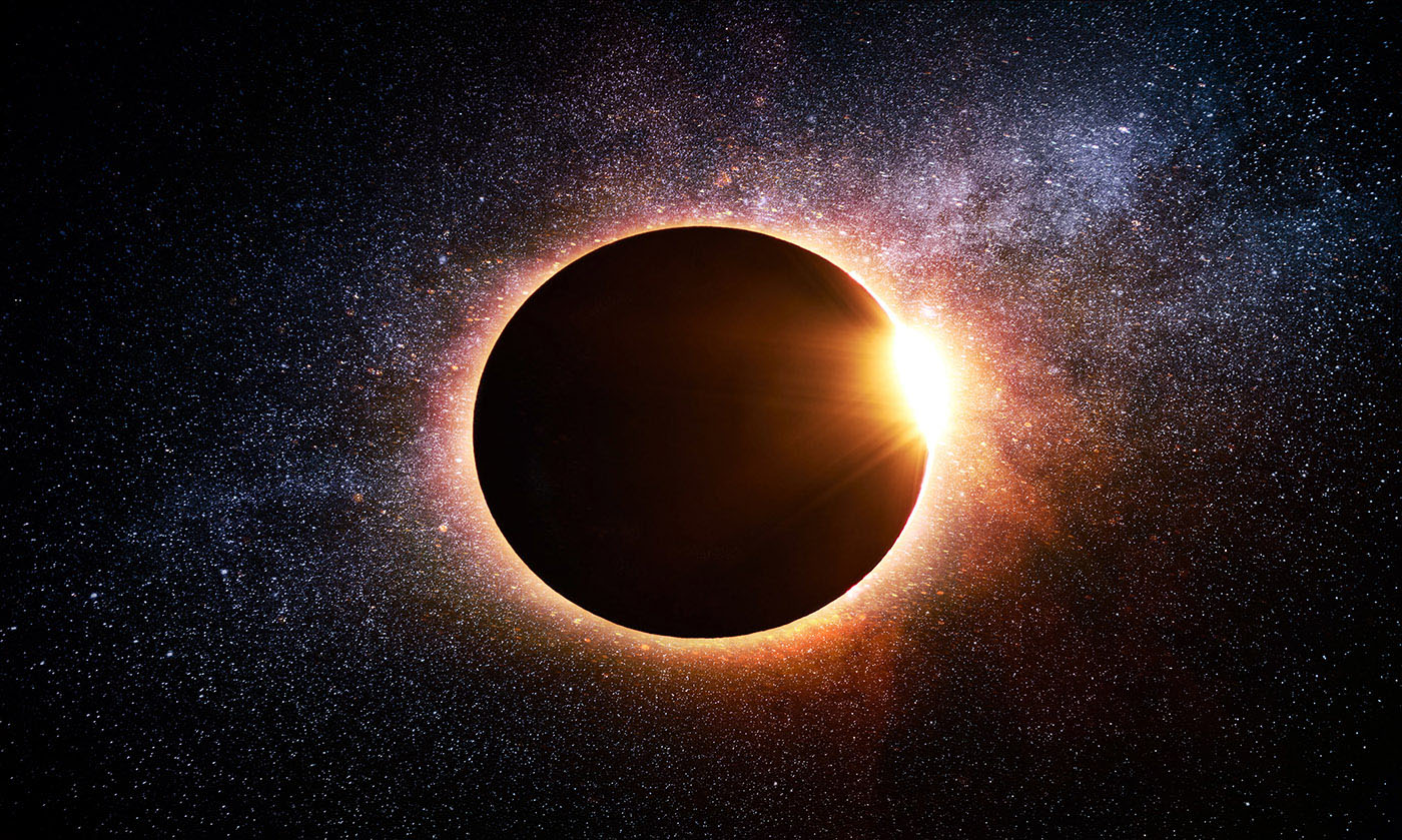 Solar Eclipse in Space - Stock Photos, Pictures & Images