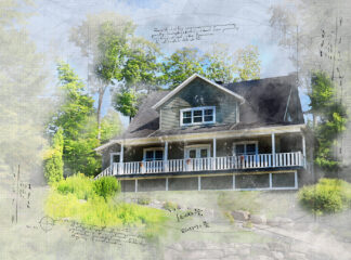 Beautiful Country House Sketch Image - Stock Photos, Pictures & Images