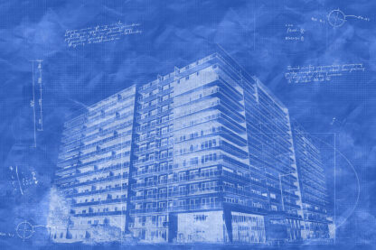 Large Condominium Building Sketch Blueprint Image - Stock Photos, Pictures & Images