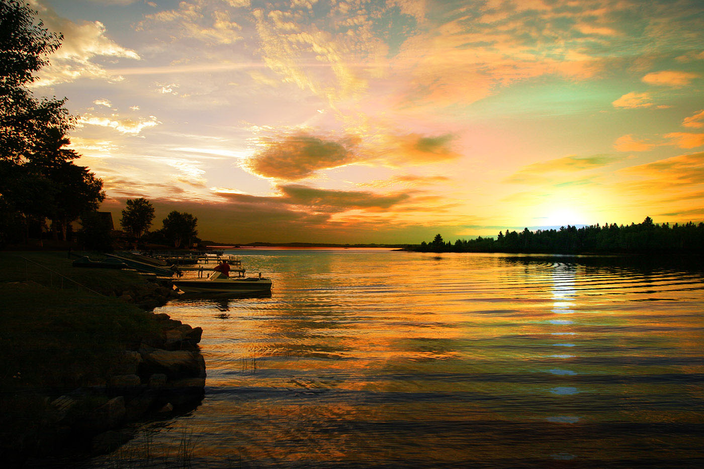 Perfect Sunset Lake - Stock Photos, Pictures & Images