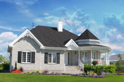 Beautiful One-Story Bungalow Home - Just Colorful Stock Photos and Animations for all your Projects.