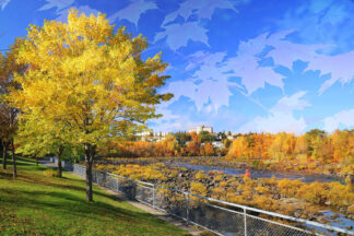 Saguenay River with Beautiful Autumn Colors - Just Colorful Stock Photos and Animations for all your Projects.