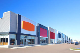 Modern Strip Mall Building - Just Colorful Stock Photos and Animations for all your Projects.