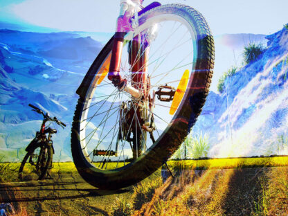 Mountain Bikes Riding Nature Tourism - Just Colorful Stock Photos and Animations for all your Projects.
