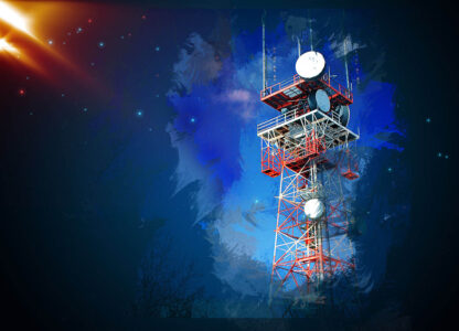 Antenna Tower Art Background with Copy Space - Just Colorful Stock Photos and Animations for all your Projects.