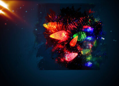 Christmas Lights Art Background with Copy Space - Just Colorful Stock Photos and Animations for all your Projects.