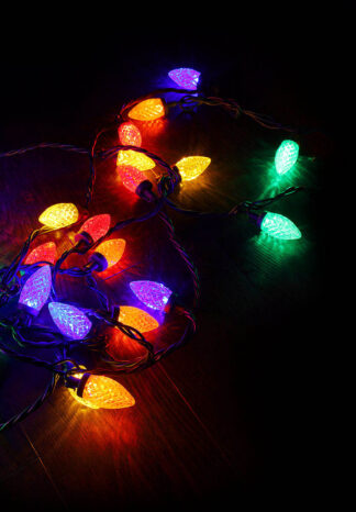Christmas Lights on Black Background - Just Colorful Stock Photos and Animations for all your Projects.