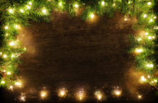 Christmas Lights Set Frame on Wood - Just Colorful Stock Photos and Animations for all your Projects.