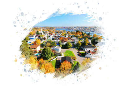 Colorful Saguenay Autumn on White - Just Colorful Stock Photos and Animations for all your Projects.