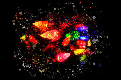 Illuminated Christmas Lights on Black - Just Colorful Stock Photos and Animations for all your Projects.