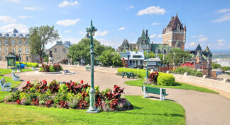 Old Quebec City Park 1 - Just Colorful Stock Photos and Animations for all your Projects.