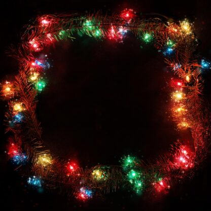 Square Christmas Lights Frame with Sparkles - Just Colorful Stock Photos and Animations for all your Projects.