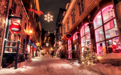 Old Quebec Shopping Alley - Just Colorful Stock Photos and Animations for all your Projects.