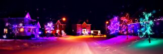 Street Christmas Lights and Ornaments - Just Colorful Stock Photos and Animations for all your Projects.