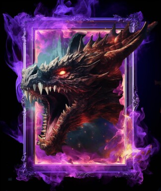 Furious Dragon in Frame Artwork