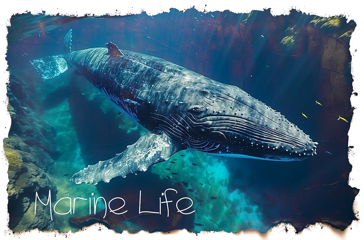 Beautiful Humpback Whale Marine Life Artwork
