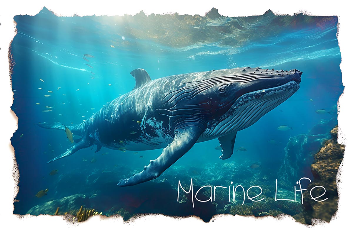 Humpback Whale Marine Life Artwork