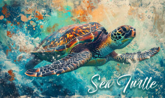 Sea Turtle - Underwater Splash Art